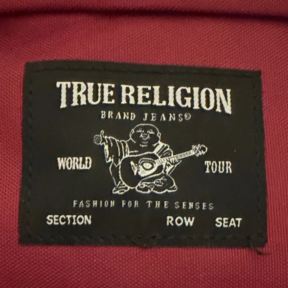 True Religion Unisex Burgundy Toiletry Bag